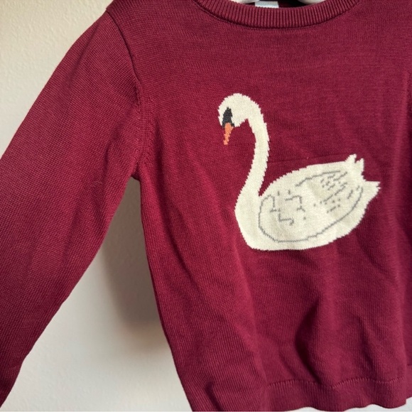 NWT Edgehill Collection Girls Round Neck Long Sleeve Swan Sweater Top Sz 5 - Picture 3 of 6
